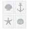 Stupell Industries Minimal Shells & Anchor 4pc Framed Giclee Wall Art Set Design by Jetty Home, LLC